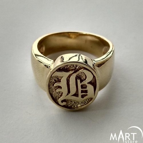 Pinky ring with on sale initials